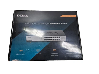 D-Link DSS16+ 16-Ports Unmanaged Rack-Mountable Switch 10/100 802.3AZ, NIB - Image 1 of 4