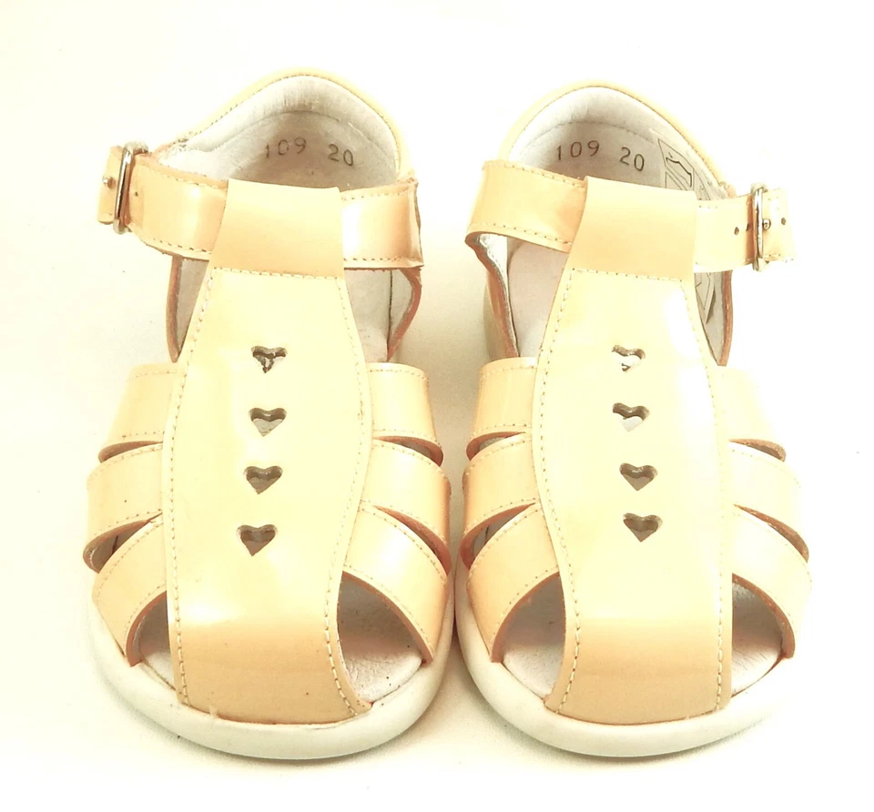 DE OSU - España - Sandalias de charol rosa melocotón para bebés niñas - Europeas - Talla 4-6,5 Foto 1 de 4