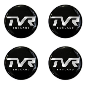 TVR England Blk B/G Self Adhesive Set of 4 Gel Wheel Centres Choice of Sizes - Picture 1 of 1