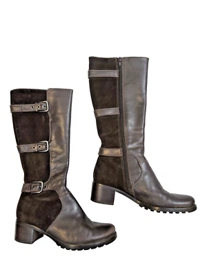 Botas de moto altas Ecco Esmeralda para mujer talla EU 36, US 5/5.5 cuero marrón gamuza Foto 1 de 4