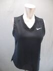 NWT NIKE DRI-FIT Size M Womens Black V-Neck Sleeveless Fitted Athletic Top 845