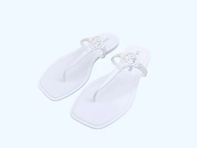 Sandalias de tanga Calvin Klein charol Edhen blancas talla 8, 9 nuevas con etiquetas Foto 1 de 4