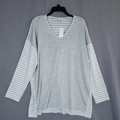 Cato Women's Pullover Shirt Long Sleeve Gray Striped Size 22/24W - Image 1 of 4