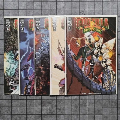 Godzilla vs MMPR II #1-5 - (1 2 3 4 5) - Conjunto completo variante B - NÃO LIDO QUASE PERFEITO - Imagem 1 de 4