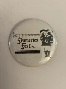 Vintage Frameries Fest Willmar Minnesota Pin Back Button P33 - Picture 1 of 3