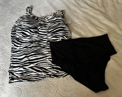 Jantzen Printed Cami Tankini w Comfort Core Brief Animal Print Size 20W - Image 1 of 4