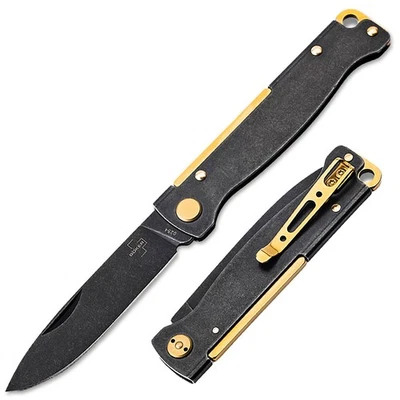 BOKER PLUS® Atlas Black Stonewash Brass Pocket Knife 2.83" Blade 12C27 - 01BO859 - Image 1 of 4