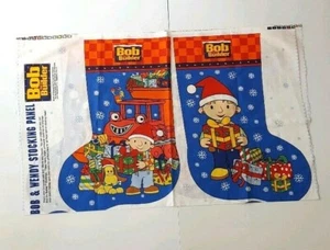 Bob the Builder Christmas Stocking Cut and Sew Fabric Panel Cranston Wendy - Imagen 1 de 12