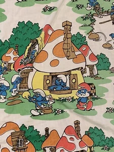 Vintage 80er SCHLÜMPFE Lawtex Twin Spannbetttuch Hergestellt in den USA Baumwollmischung - Bild 1 von 6