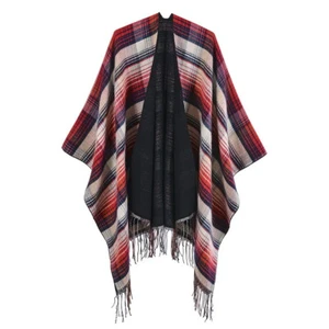 Cashmere Like Poncho Blanket Wrap Shawl Amice Cape Cloak Scarf Plaid Tartan New - Picture 1 of 66