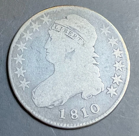 FULL LIBERTY 1810 CAPPED BUST HALF DOLLAR 50c Scarce Estate Collection 27 Cover
