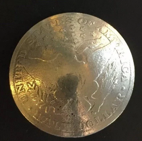 1901 BARBARA HALF DOLLAR LAPEL BUTTON PIN-BACK 90% PURE SILVER Cover