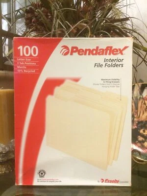 Pendaflex Recycled Interior Letter Size File Manila Folders, 1/3 Tab Cut - Image 1 of 4