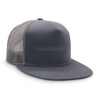 Snapback Hat Cotton Mesh Solid Flat Brim Style Baseball Cap Trucker Men Visor