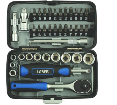 LASER LAST FEW LEFT! 38Pce 1/4 Hex Sockets Mini 1/4 Ratchet Screwdriver Bit Set - Image 1 of 3