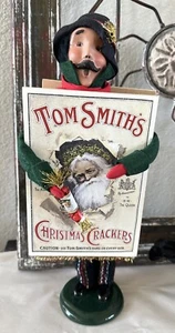 Byers Choice Carolers Sandwich Board Man “Tom Smith’s Christmas Crackers” Signed - Picture 1 of 9