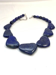 Jay King DRT Mine Finds Sterling Silver Blue Lapis Lazuli Heart Necklace 21" - Picture 1 of 15