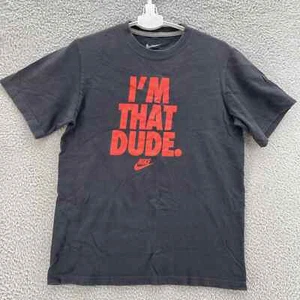 Nike Tee Youth Large Black Red Graphic I'm That Dude Swoosh Logo 100% Cotton - Picture 1 of 5