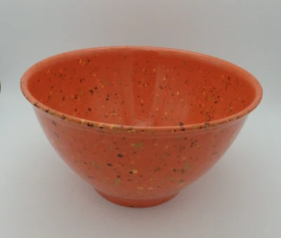 RACHAEL RAY MELAMINE ORANGE SPECKLED CONFETTI 4 Qt 10” MIXING BOWL GARBAGE BOWL - Image 1 of 4