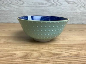 Kitchen Craft Ceramic Mixing Bowl Green Polka Dot Blue Chevron UK Design - Picture 1 of 9