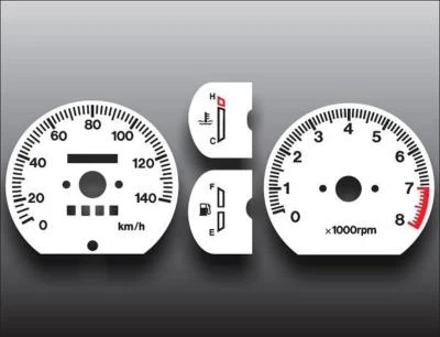 White Face Gauges for 1988.5-1995 Suzuki Samurai Square Vent METRIC KPH KMH - Imagen 1 de 4