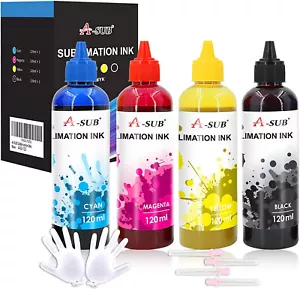 480ML A-SUB Sublimation Ink for ET-2720 2760 2803 2800 2850 4800 WF-7720 7710 - Picture 1 of 8