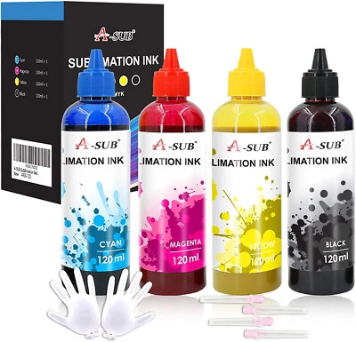 480ML A-SUB Sublimation Ink for ET-2720 2760 2803 2800 2850 4800 WF-7720 7710 - Image 1 of 4