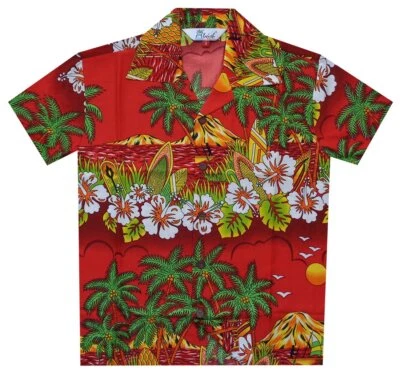 Alvish boys hawaiian shirt floral leaf beach aloha casual holiday party hawaii - Image 1 of 2