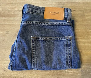 Pull & Bear Ladies Jeans 40 AU 12 Mid Wash Blue Denim Straight High Waist Cotton - Bild 1 von 17