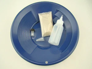 "Kit de minería Gold Rush" Real PayDirt-10" azul oro pan-vial-snuffer-Yukon - Imagen 1 de 3