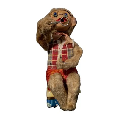 JUGUETE A PILAS AÑOS 50 - PELUCHE EL GLOBO SOPLANDO OSO - MANZANAS - JAPÓN - FUNCIONA Foto 1 de 4