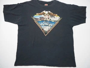 1993 Harley Davidson 90 Years Milwaukee Black T-Shirt XXL Shawno, WI 25x30" - Bild 1 von 10