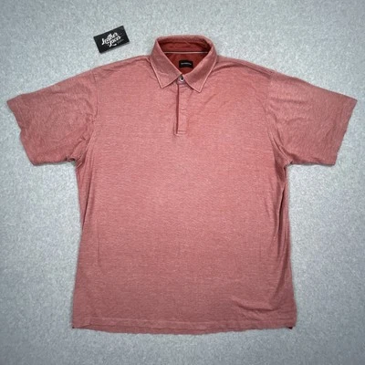 Camisa Polo Ermenegildo Zegna Para Hombres XL Extra Grande Roja Oficina Carrera Golf Viajero Foto 1 de 4