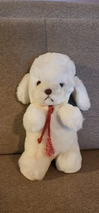 Gund Smooch Puppy Rattle Vtg White Baby Toy Plush 1982 Rope Tie Lovey 80s - Picture 1 of 5