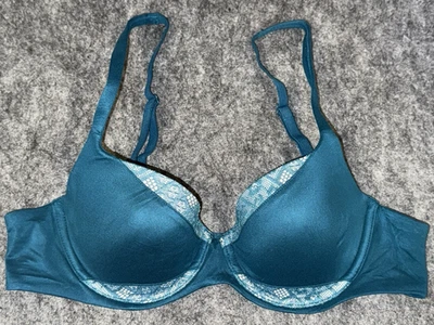 Корпус от VICTORIA'S SECRET с подкладкой Demi бюстгальтер 36A бирюзовый синий - Изображение 1 из 3