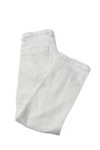 Bonpoint Childrens Girls Low Rise Zip Up Skinny Leg Jeans White Cotton Size 6 - Picture 1 of 7