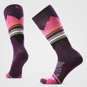 Women's SMARTWOOL Ski Pattern Over The Calf Socks PURPLE IRIS - Picture 1 of 2