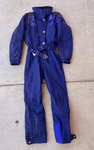 Vintage Piacabo Spyder Ski Suit Size Womens 6 Blue XTL Snowsuit Thinsulate Body - Picture 1 of 20