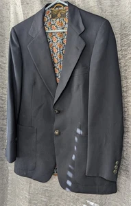 Couture Collection Men's Dress Coat Navy Blue Long Sleeve Vtg Unkn Sz - Picture 1 of 11