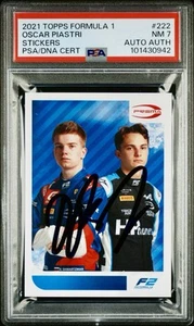 OSCAR PIASTRI Autograph 2021 Topps Formula 1 Auto Card F2 Rookie PSA 7 - Picture 1 of 2