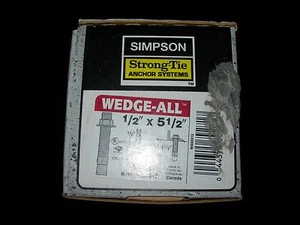 New Simpson Strong tie 1/2" x 5 1/2" 25 Wall Anchor Sealed Box - Picture 1 of 1