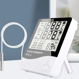 LCD Wetterstation Thermometer / Hygrometer mit Innen & Außentemperatur Sensor- - Bild 1 von 13