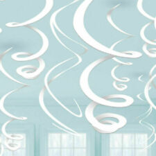 Amscan Plastic Swirls Decorations - White, Pack of 12