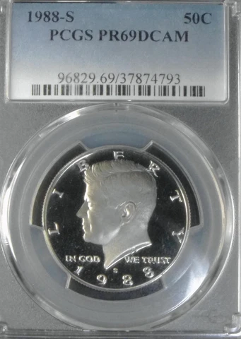 1988-S Kennedy 50 Cents PCGS PR69DCAM Cover