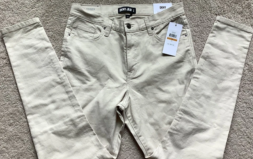 Womens DKNY Jeans High Rise Skinny Jeans Size 8/29 Light City Khaki
