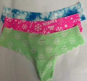 Victoria's Secret PINK Variety Thong Panty Medium Set Of 3 - Picture 1 of 11