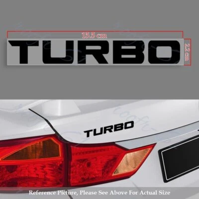 Juego de 2 calcomanías adhesivas de vinilo NEGRO Turbo para 16 2016 + coche Honda Civic (6"x0,8") Foto 1 de 4