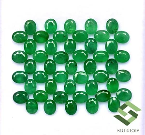 Smeraldo naturale 16,58 CTS taglio ovale 5x4 mm lotto 50 pezzi pietre preziose sfuse non trattate - Foto 1 di 5