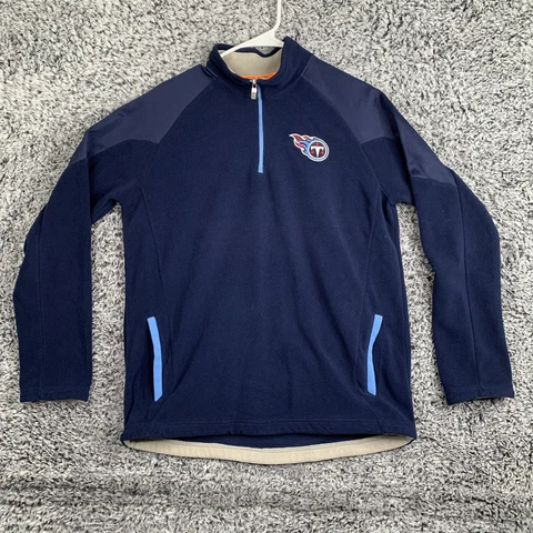 TENNESSEE TITANS BLUE 1/4 ZIP PULLOVER UNISEX YOUTH SIZE XL(18) PREOWNED Cover