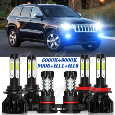 Para For Jeep Grand Cherokee 2011 2012 2013  Faros LED + Kit de luces antiniebla - Image 1 of 4